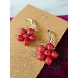 Polymer Clay Floral Dangling Earrings New
